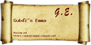 Gubás Emma névjegykártya