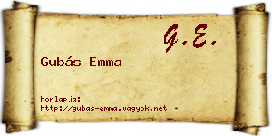 Gubás Emma névjegykártya